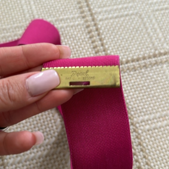 Pearl vintage fuschia and gold floral belt, size Large, 27”, 80’s perfection 🌹 - Picture 4 of 4